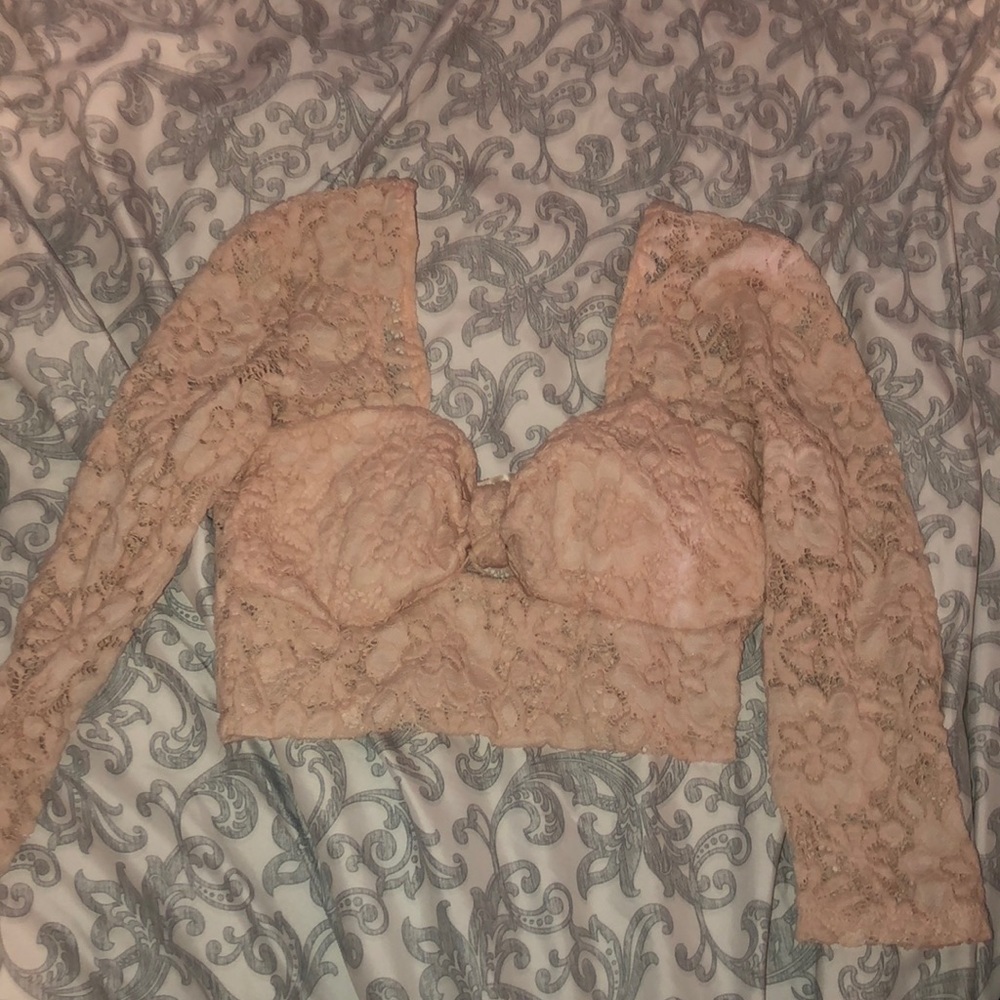 Floral pink crop top